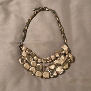 Silver Necklace with Ribbon